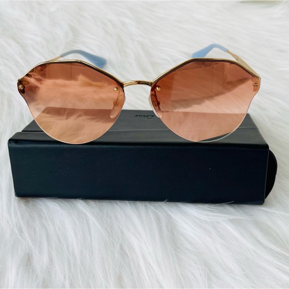 PRADA Butterfly Sunglasses - Gold Frames w/ Brown to Smoke GRADIENT Oversized - Picture 8 of 17